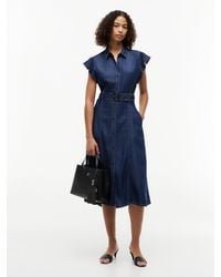 Tommy Hilfiger - Denim Fit And Flare Midi Dress - Lyst