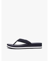 Tommy Hilfiger - Zehentrenner Mit Th-Monogramm Und Keilabsatz - Lyst