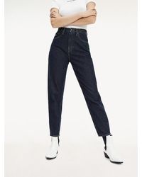 Tommy Hilfiger High Rise Tapered Mom Fit Jeans - Blauw