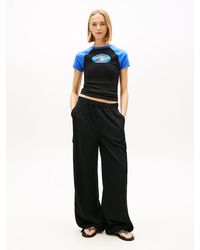 Tommy Hilfiger - Linen Blend Wide Leg Cargo Trousers - Lyst