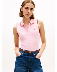 Tommy Hilfiger - 1985 Slim Fit Pique Sleeveless Polo Shirt - Lyst