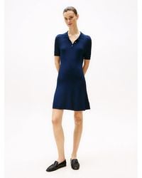 Tommy Hilfiger - Robe Polo Courte Côtelée - Lyst