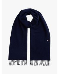 Tommy Hilfiger - Visgraat Sjaal Van Zuivere Wol Met Franje - Lyst