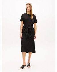 Tommy Hilfiger - Textured Knot Relaxed Midi T-Shirt Dress - Lyst
