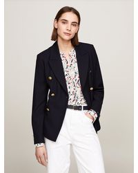 Tommy Hilfiger - Gold Button Pique Double Breasted Blazer - Lyst