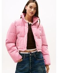 Tommy Hilfiger - Logo Embroidery Relaxed Corduroy Puffer Jacket - Lyst