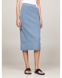Tommy Hilfiger - Garment Dyed Ribbed Midi Pencil Skirt - Lyst