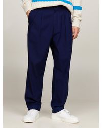 Tommy Hilfiger - Pleated Relaxed Denim Trousers - Lyst