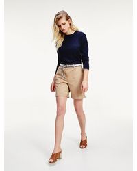 Tommy Hilfiger Korte Broek Met Signature-riem - Naturel