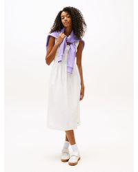 Tommy Hilfiger - Robe Moulante En Popeline Longueur Midi - Lyst