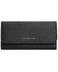Tommy Hilfiger - Metallic Logo Textured Flap Wallet - Lyst