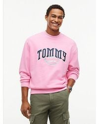 Tommy Hilfiger - Tommy Jeans Varsity Logo Relaxed Terry Sweatshirt - Lyst