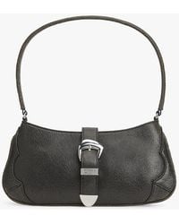 Tommy Hilfiger - Abstract Buckle Cracked Leather Shoulder Bag - Lyst