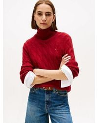 Tommy Hilfiger - Relaxed Fit Zopfstrick-Pullover Aus Softer Wolle - Lyst