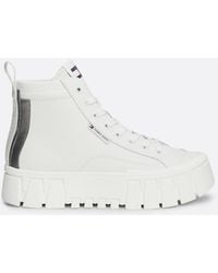 Tommy Hilfiger - Sneakers Alte Con Pelle E Suola Carrarmato - Lyst