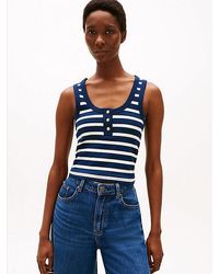 Tommy Hilfiger - Slim Fit Tanktop Met Henley-Hals - Lyst