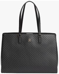 Tommy Hilfiger - Embossed Th Monogram Tote Bag - Lyst