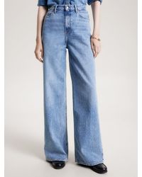 Tommy Hilfiger - High Rise Wide Leg Faded Jeans - Lyst