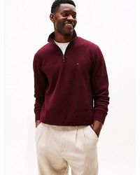 Tommy Hilfiger - Fleece Trui Met Halve Rits - Lyst