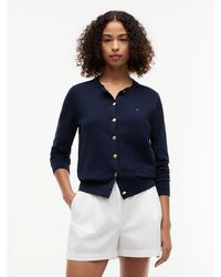 Tommy Hilfiger - Fine Knit Jersey Crew Neck Cardigan - Lyst