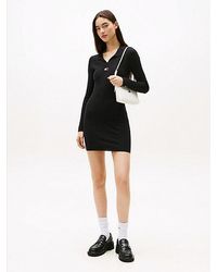 Tommy Hilfiger - Slim Fit Mini-Sweaterjurk Met Tommy-Badge - Lyst