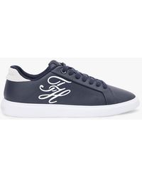 Tommy Hilfiger - Hilfiger Icon Leather Logo Embroidery Court Trainers - Lyst