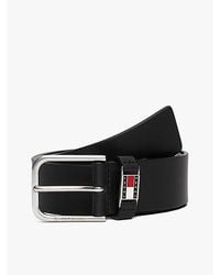Tommy Hilfiger - Scanton Debossed Square Buckle Leather Belt - Lyst