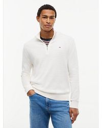 Tommy Hilfiger - Tommy Jeans Tommy Flag Lightweight Slim Quarter Zip Jumper - Lyst