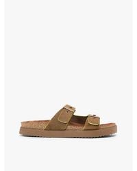 Tommy Hilfiger - Suède Sandaal Met Kurk En Gesp - Lyst