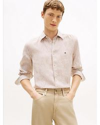 Tommy Hilfiger - Regular Fit Bengal Stripe Pure Linen Shirt - Lyst