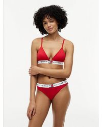Tommy Hilfiger - Heritage Logo Removable Padding Triangle Bra - Lyst