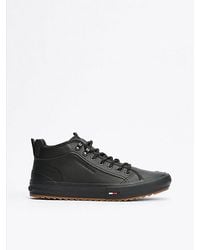 Tommy Hilfiger - Halfhoge Leren Sneaker Met Profiel - Lyst