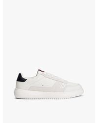 Tommy Hilfiger - Leren Sneaker Met Fijne Profielzool - Lyst