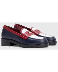 Tommy Hilfiger - Crest Classic Colour-blocked Leather Loafers - Lyst