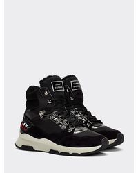 Tommy Hilfiger Hoge Sneaker Van Suède - Zwart