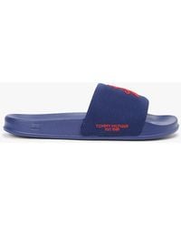 Tommy Hilfiger - Logo Embroidery Canvas Pool Slides - Lyst