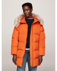 Tommy Hilfiger - Manteau À Capuche En Duvet Et Fausse Fourrure - Lyst