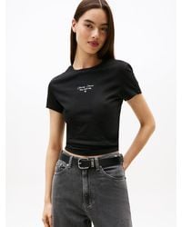 Tommy Hilfiger - T-Shirt Ajusté En Jersey À Logo - Lyst