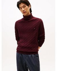 Tommy Hilfiger - Jersey De Punto Trenzado Con Cuello Vuelto - Lyst