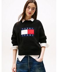 Tommy Hilfiger - Tommy Flag Melierter Relaxed Fit Pullover - Lyst