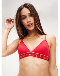 Tommy Hilfiger Triangel-bh Met Goudkleurig Logo - Rood