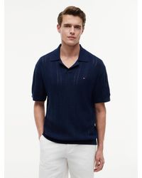 Tommy Hilfiger - Relaxed Pointelle Structured Polo Shirt With Linen - Lyst