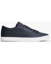 Tommy Hilfiger - Logo Lace-up Trainers With Leather - Lyst