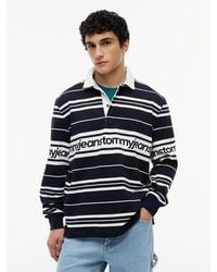 Tommy Hilfiger - Relaxed Fit Logo Stripe Rugby Shirt - Lyst