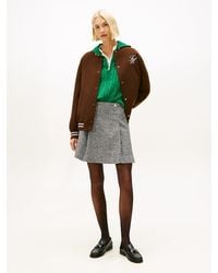 Tommy Hilfiger - Festive Relaxed Houndstooth Wool Blend Mini Skirt - Lyst