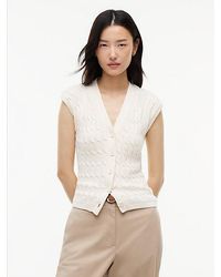 Tommy Hilfiger - Cable Knit Slim Cap Sleeve Cardigan - Lyst