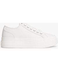 Tommy Hilfiger - Debossed Logo Platform Trainers With Leather - Lyst