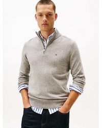 Tommy Hilfiger - Trui Van Zuivere Lamswol Met Halve Rits - Lyst