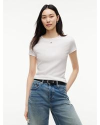 Tommy Hilfiger - Ribbed Slim Crew Neck T-shirt - Lyst
