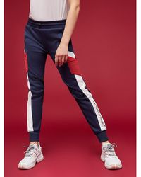 Tommy Hilfiger Fleece jogger Met Colour-blocking - Blauw
